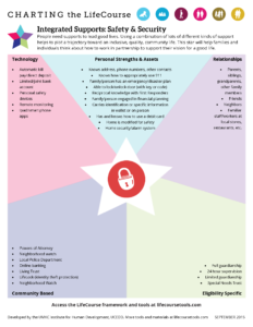 Graphic: Screenshot of Integrated Supports Star, filled in with examples for Safety & Security