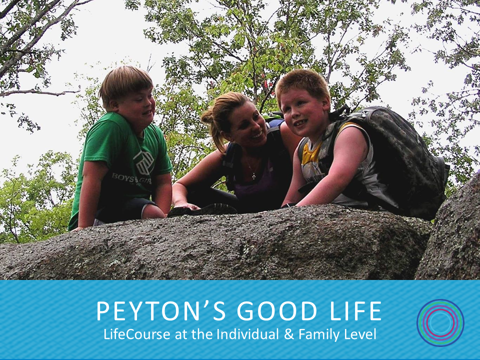 Graphic: Screenshot of Peyton's Good Life LifeCourse Tools in Action presentation