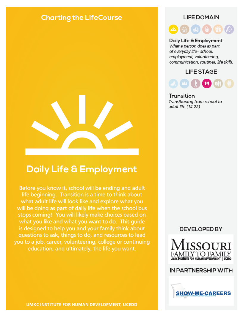 Graphic: Screenshot of the Charting the LifeCourse Daily Life & Employment guide