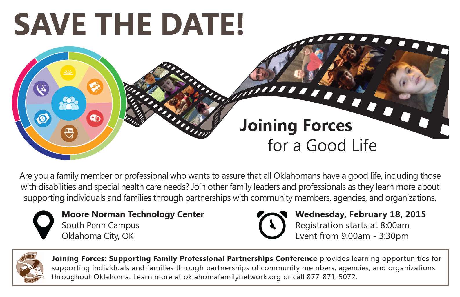 Graphic: screenshot of Family leadership conference announcement using LifeCourse circle graphic